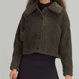 lululemon textured fleece button jacket